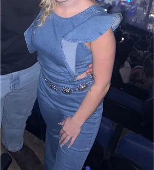 Boutique Blue Jean Romper thumbnail 2