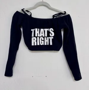 Women's Costume Gallery Black Crop Top Dance Costume "That's Right" M thumbnail 1