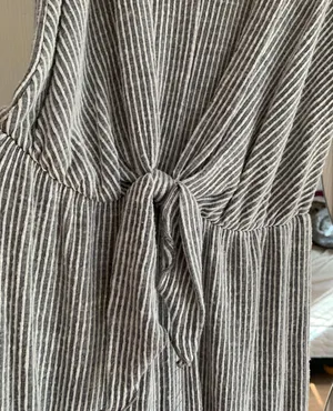 Striped Soft Ribbed Jumpsuit Gray thumbnail 4