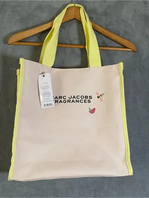 Marc Jacobs Fragrances‎ Pink and Yellow Canvas Tote Bag limited edition thumbnail 1