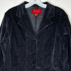 Vintage‎ Paris Blues Corduroy Jacket Black Size L thumbnail 2