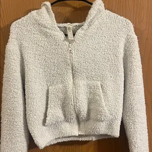 Skims Cozy Teddy Knit Bone‎ Zip-Up Hoodie XXS/XS thumbnail 3
