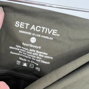 SET ACTIVE SPORTBODY LEGGING olive green smooth texture compression size XS thumbnail 6