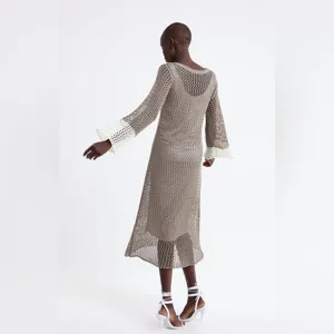 Zara Crochet Maxi Dress with Slip Size S thumbnail 3