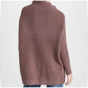 Free People Sweater Womens Small Raisin Purple Ottoman Slouchy Oversized Cowl thumbnail 3