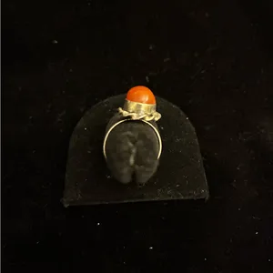 Vintage-Style Oval Carnelian Cabochon Ring size 6.25 thumbnail 3