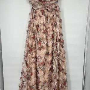 Floral Strapless Maxi Gown sheer lines lightweight thumbnail 14