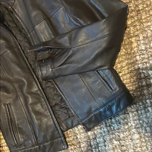 Ritz USA Vintage Brown Leather Moto Jacket Size Medium thumbnail 6