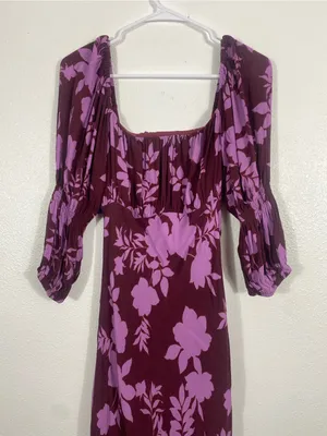 Peter Som Collective Floral Square Neck Midi Dress 4 Shell 58% Viscose 42% Rayón thumbnail 5