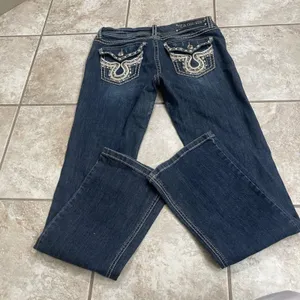 LA Idol USA Womens Embellished Bootcut‎ Jeans Dark Wash Size 9/31 EUC bling boot thumbnail 7