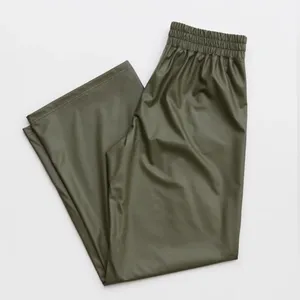 NWT OFFLINE By Aerie Real Luxe Faux Leather Wide Leg Pant in Green Size L thumbnail 15