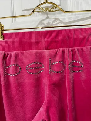 Bebe Pink Velour Tracksuit Size Small Pink Taffy Plush Zip Up Set Jacket & Pants thumbnail 9