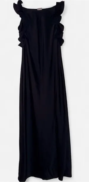 a new day Black Ruffle-Shoulder Maxi Dress thumbnail 1