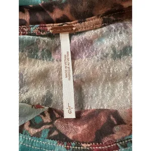 Free People Dainty Retro 90s Ariana Long Sleeve Ruched Top Taupe Combo Large thumbnail 9