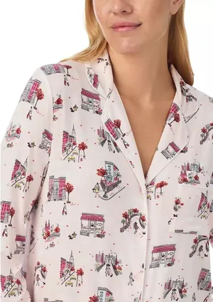 Kate‎ Spade New York Cityscape Pajama Top Small Button Down Lounge Comfy Sleep thumbnail 1