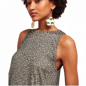 Anthro RAGA Wedding Guest Hanna Beaded & Sequin Sleeveless Dress Garden Party M thumbnail 5
