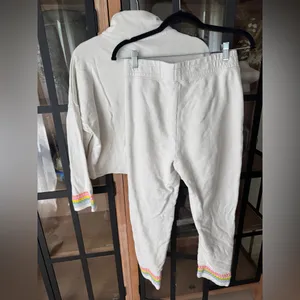 Something Navy Rainbow Applique set 1/4 zip crop pullover sweatpants embroidery thumbnail 7