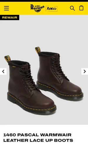 Dr. Martens W6 M5 WarmWair Pascal 1460 Leather Lace Up Boots Dark Brown NWT thumbnail 12