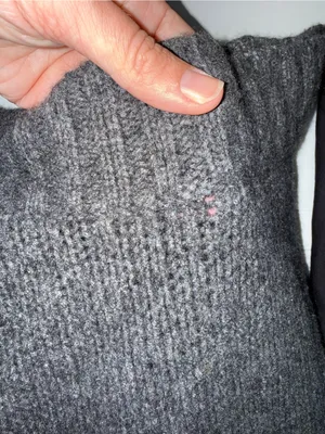 Free People 100% Cashmere Ribbed Knit Sweater Gray Small thumbnail 7