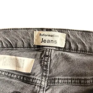 Reformation Slim Straight Leg Jeans Washed Black Denim Button Fly Size 25‎ thumbnail 6