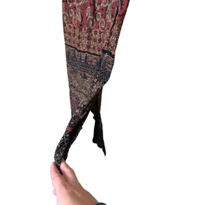 Vintage California Krush 90s Womens XL Boho‎ Maxi Skirt Burgundy Black Print thumbnail 3