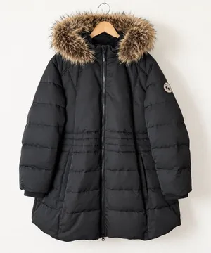 Arctic Expedition Down Puffer Coat Women 5X Black Quilted Faux Fur Parka Winter thumbnail 1