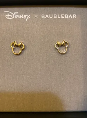 BaubleBar Disney x Minnie Mouse Outline Earrings in Gold thumbnail 1