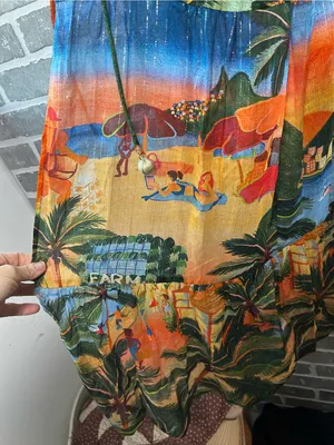 FARM Rio Carioca Cover Up Multicolor Tropical Maxi Swim Coverup Size XS SOLD OUT thumbnail 5