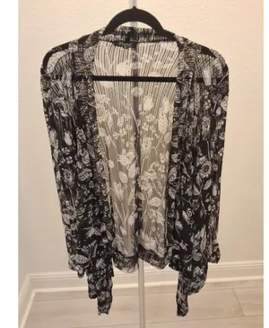 Papa Vancouver Vintage Long Sleeve Sheer Black And White Size M Womens thumbnail 1