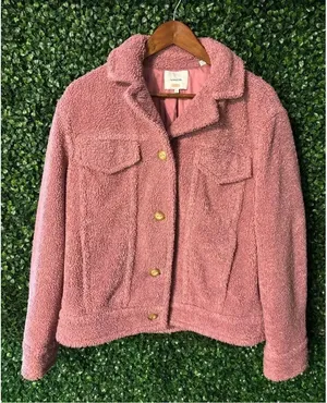 Vince Pink Shearling Jacket Sz Medium thumbnail 1