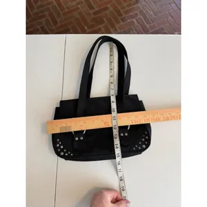 Y2K 90's Polo Jeans Ralph Lauren Shoulder Bag Small Black Studded Canvas Purse thumbnail 6
