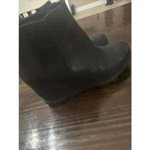 Sorel Womens Black Leather Slip On Wedge Booties Joan Of Arctic Size 8.5 thumbnail 5