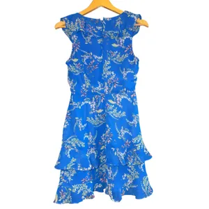 Lulus Floral Ruffle Mini Dress Women's Small Tiered Fairy Garden Wedding Event‎ thumbnail 4