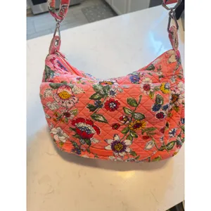 Vera Bradley Pink Floral Quilted Cotton Crossbody Bag Adjustable Strap Messenger thumbnail 11