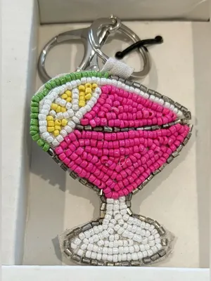 Rachel Zoe Silver Viral Beaded Martini Coin Purse Card Case & Charm Gift Set thumbnail 3