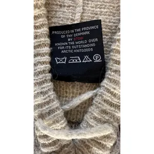 Vintage STOBI Knit Fleece Denmark Nordic Sweater cream Size S Pullover 100% wool thumbnail 8