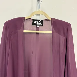 Ursula of‎ Switzerland Plum Purple 2 Piece Dress & Jacket Set Studded Tiered 10P thumbnail 7
