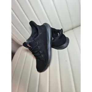 adidas Black Knit Low-Top Sneakers with Pink Trefoil thumbnail 8