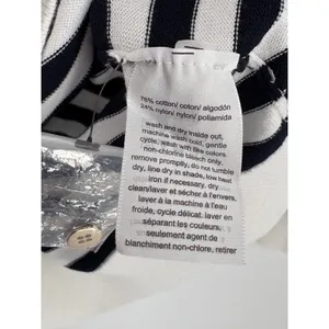 Tommy Hilfiger Turtleneck Sweater Large Striped Metallic White Gold Coastal Prep thumbnail 8