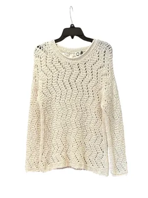 Anthropologie Akemi and Kin Womens‎ Small Cream Cotton Oversized Sweater Crochet thumbnail 2