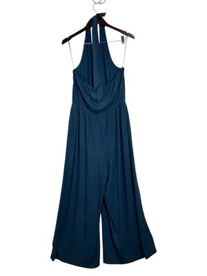 Old Navy Waist-Defined Halter Minimalist Wide Leg Relaxed Fit Jumpsuit Size L thumbnail 4