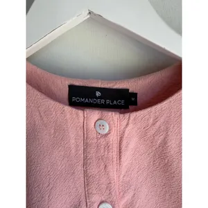 Pomander Place Pink Linen Cotton Tunic Dress Medium Coastal Resort Pockets thumbnail 4