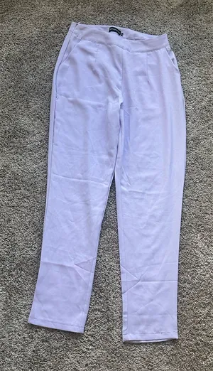 PrettyLittleThing Lavender Straight-Leg Trousers thumbnail 1