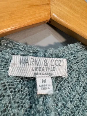 Blue Unbranded Warm & Cozy Poncho Dolman Sweater Size M EUC thumbnail 5