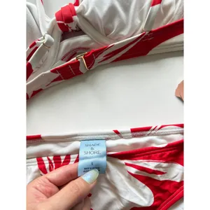 Shade & Shore Red White Floral‎ Underwire Bikini Set 32B Small NWT thumbnail 5