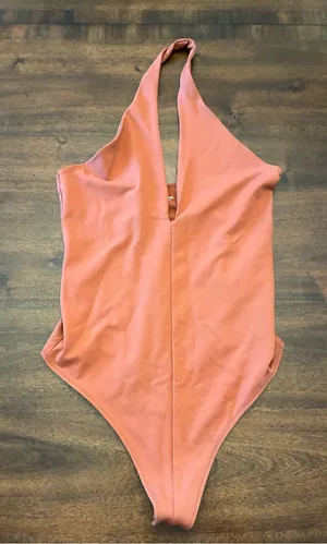 Abercrombie and Fitch Halter Bodysuit Women’s Medium Orange Tank Top New NWT thumbnail 1