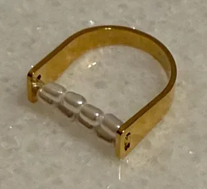 Plunder Romane Gold Pearl Accent Women’s Ring New thumbnail 1
