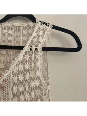 It’s Our Time Cream Boho Festival Prairie Western Crochet Fringe Bottom thumbnail 2
