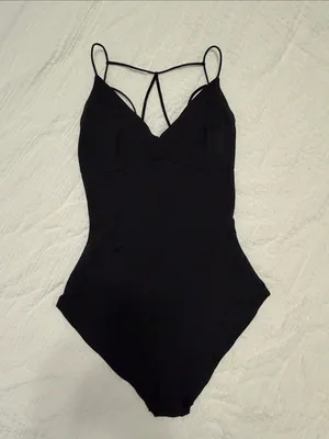 Princess Polly Black Strappy V-Neck Bodysuit - bundle and save! thumbnail 1