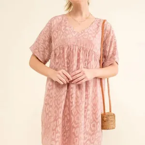 And The‎ Why Woven Leopard Baby Doll Roll-Sleeve Casual Dress thumbnail 8